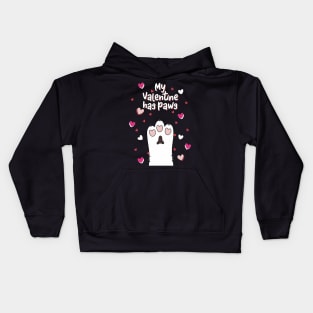 My Valentine Has Paws Kids Hoodie